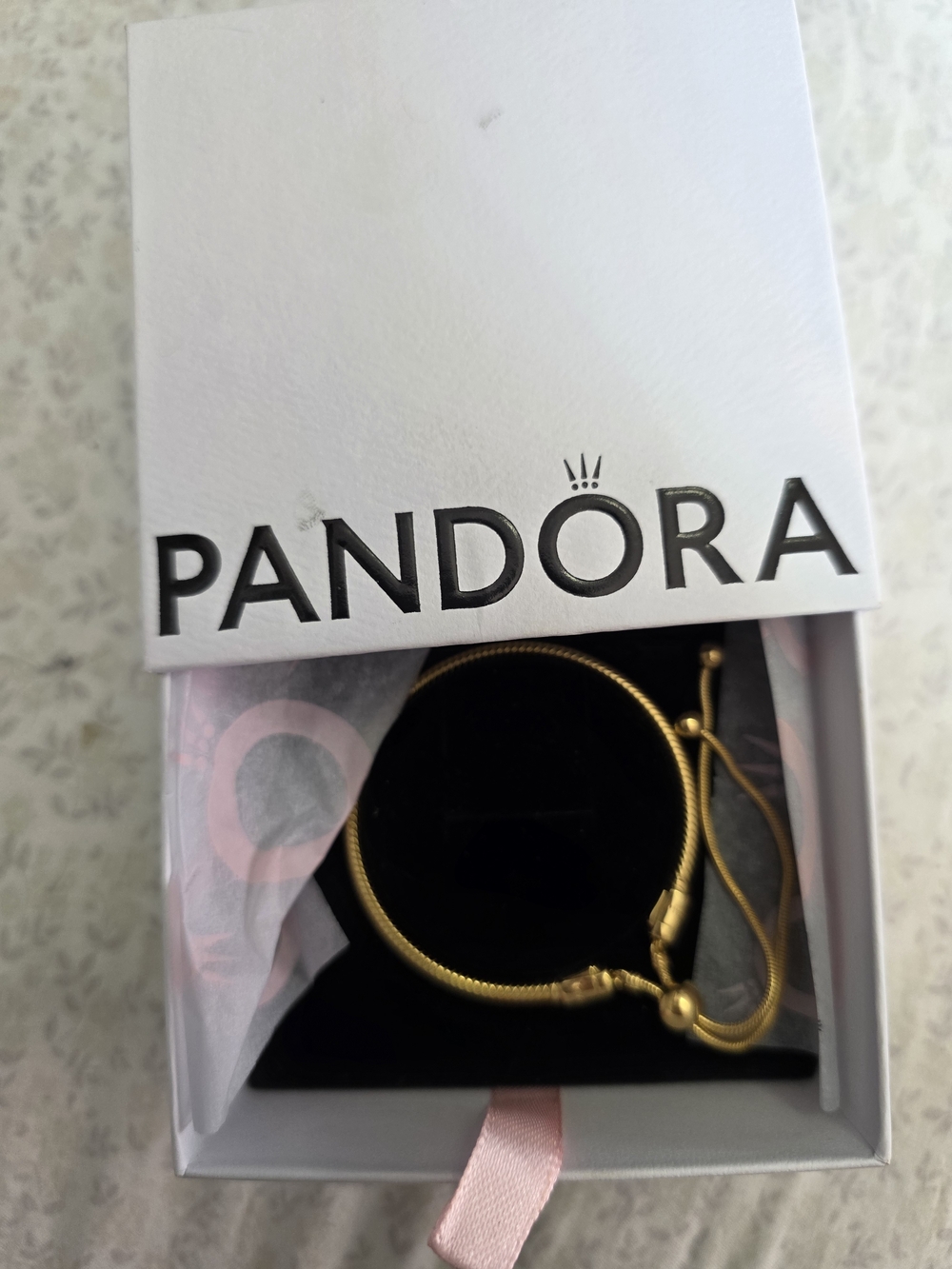 Pandora Gold-Tone Adjustable Snake Chain Bracelet
